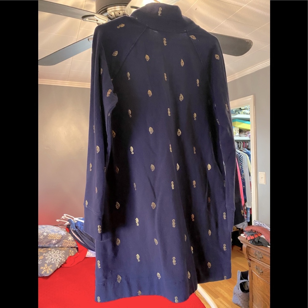 Lilly Pulitzer Skipper Dress Navy Large seahorses